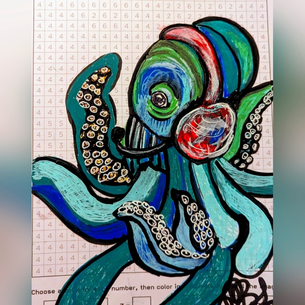 Original paper painting unframed